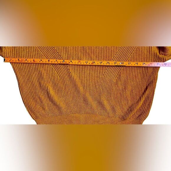 Garage Long Sleeve Mustard Yellow Knit Pullover Relaxed Fit Sweater. Medium. - Picture 4 of 7